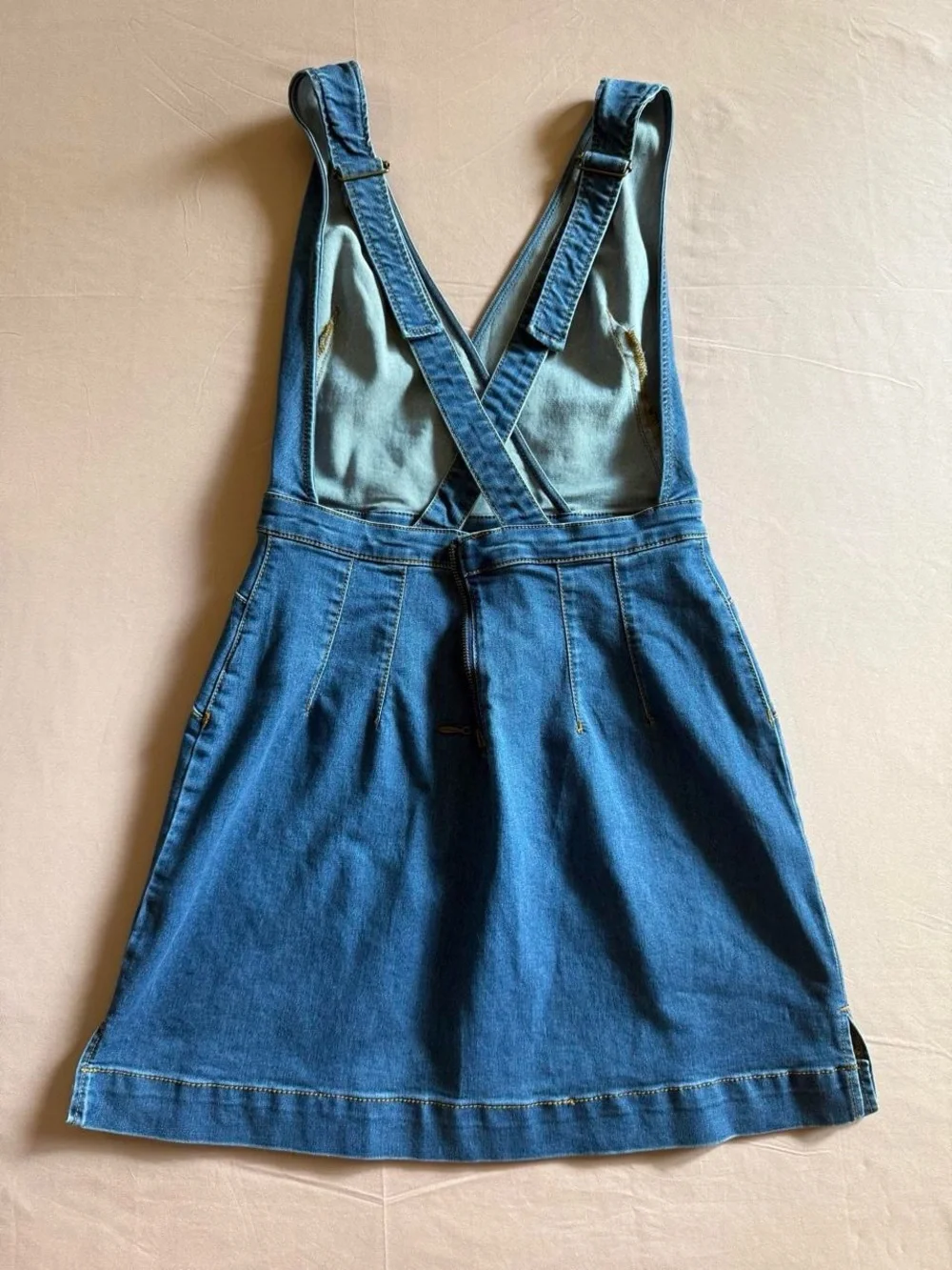 Free People Blue Denim Wrap V-Neck Mini Dress